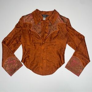 Kim Shui Orange western style button up shirt
